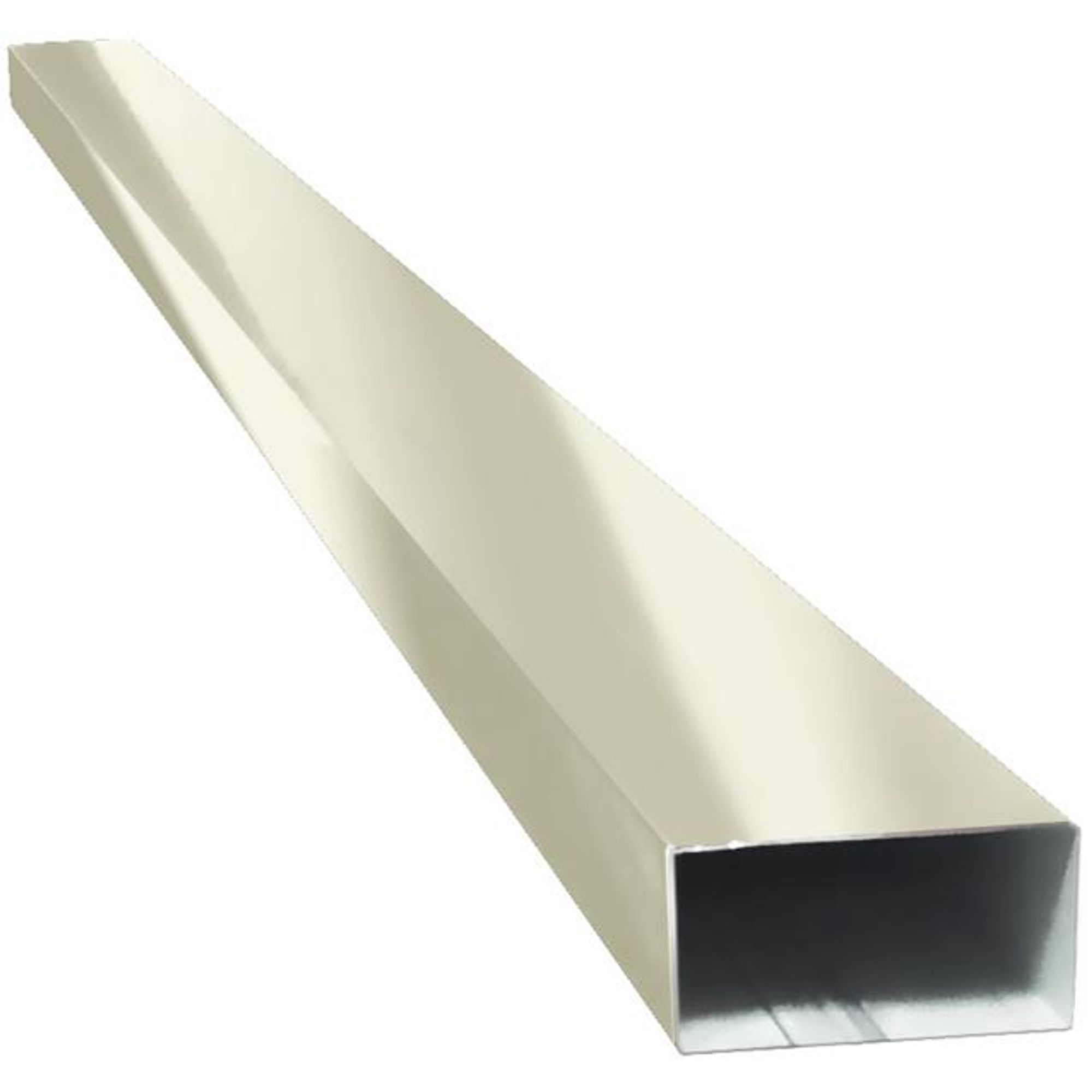Condutor Retangular Aço Corte 28 Galvalume Branco 2m Calhaforte