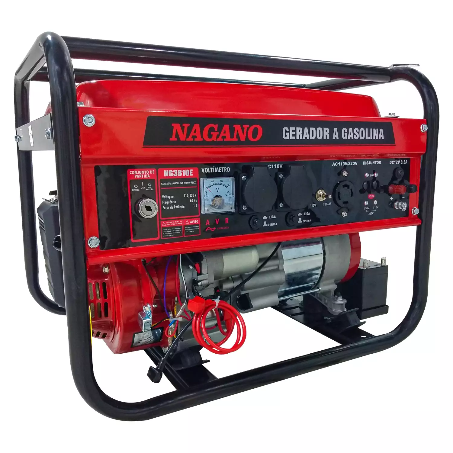 Gerador de Energia 3,6Kva a Gasolina Monofásico Partida Elétrica Motor 7hp