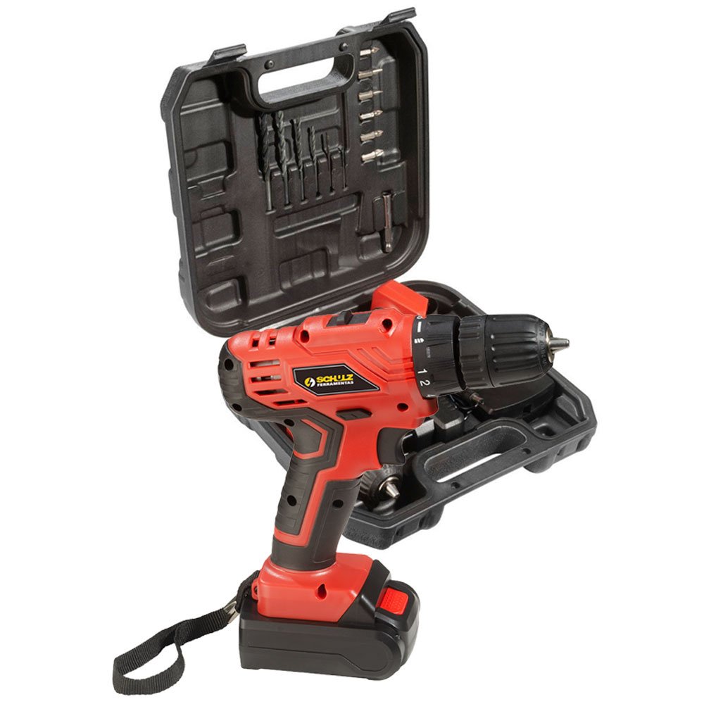 Parafusadeira/Furadeira a Bateria 16V Lí-Ion com Carregador Bivolt Maleta e Acessórios SCHULZ-92906940