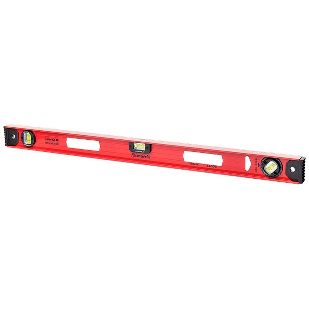 Nível de Alumínio Reforçado Vermelho 40 Pol. 1000mm 2 Bolhas 1 Rotativa MTX-340109