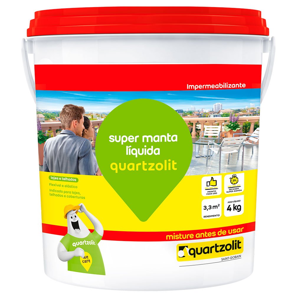 Impermeabilizante Branco Super Manta Líquida 4kg QUARTZOLIT-311700334053