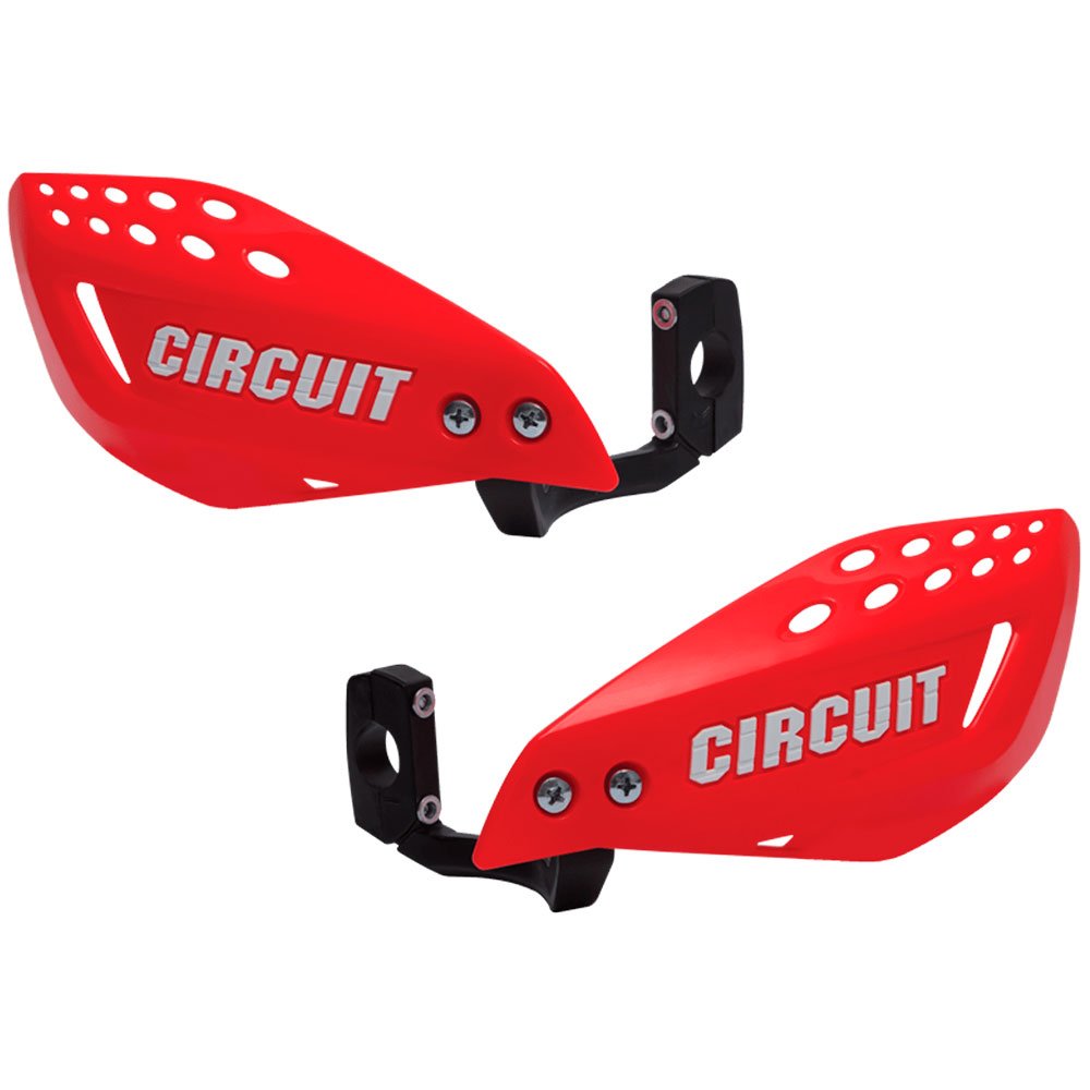 Protetor de Mão com Haste Injetada em Nylon Vermelho e Branco para Motos CIRCUIT EQUIPMENT-PM061-2A2