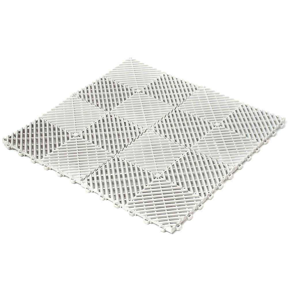 Piso Modular Automotivo Branco Estrado 30x30cm e Vestiário com 22 Peças VITÓRIA-RÉGIA-BRANCOKIT22