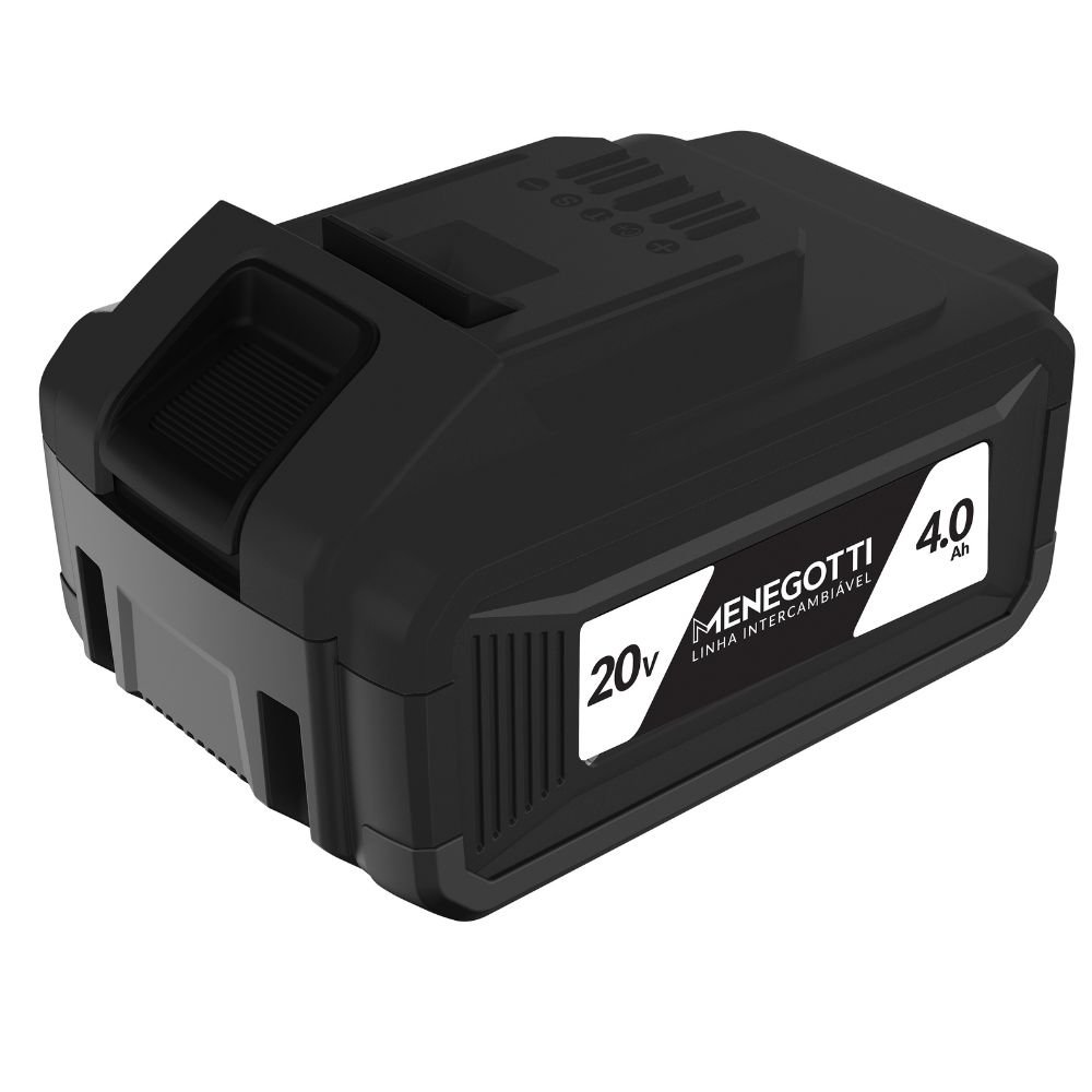 Bateria Intercambiável de Íon de Lítio 20V 4Ah com Indicador de Carga MENEGOTTI-29117659
