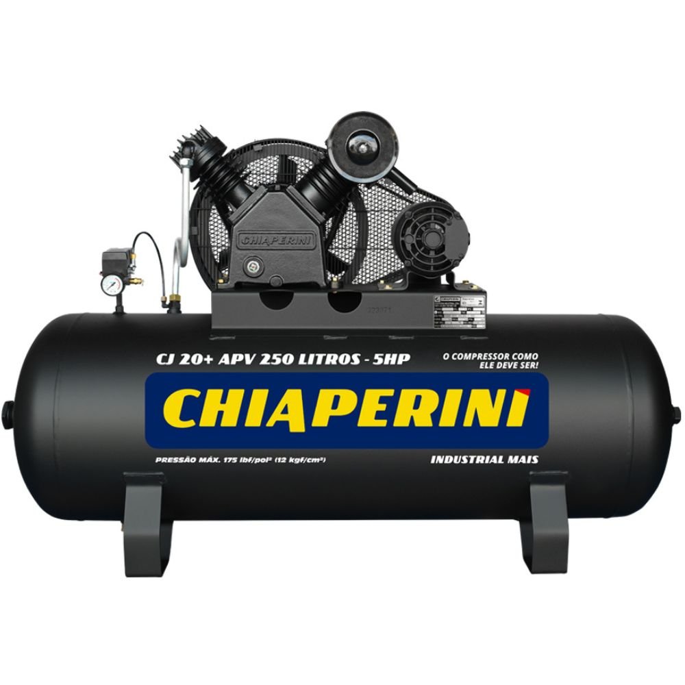 Compressor de Ar 20 Pés 250L 5HP 175 PSI 220/380V – Trifásico CHIAPERINI-690