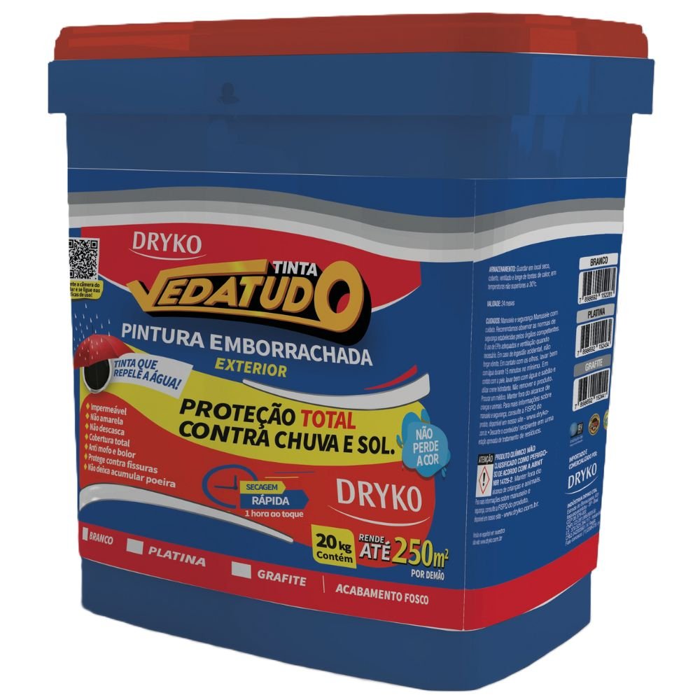 Tinta Emborrachada para Pintura de Proteção Platina 20kg VEDATUDO-TINTAEMBPL-BD