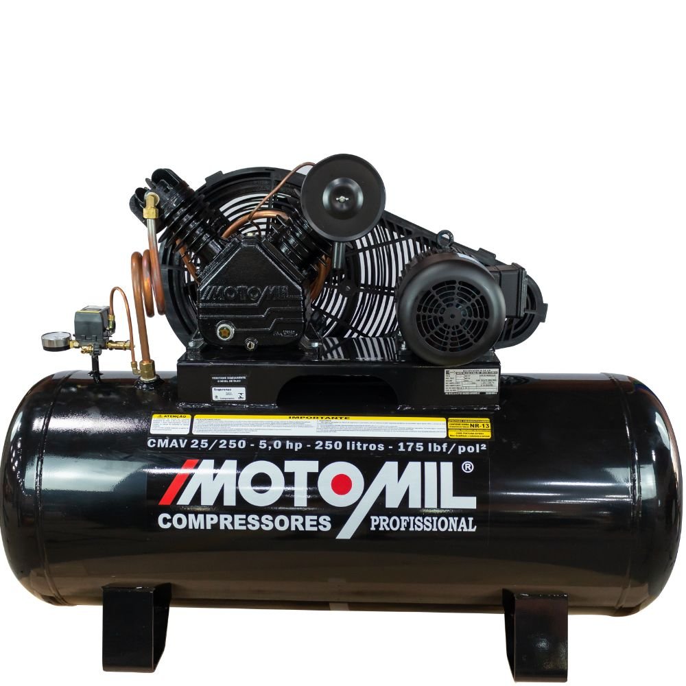 Compressor de Ar 20 Pés 250 Litros 175LBS IP21 Trifásico 220/380V MOTOMIL-221959
