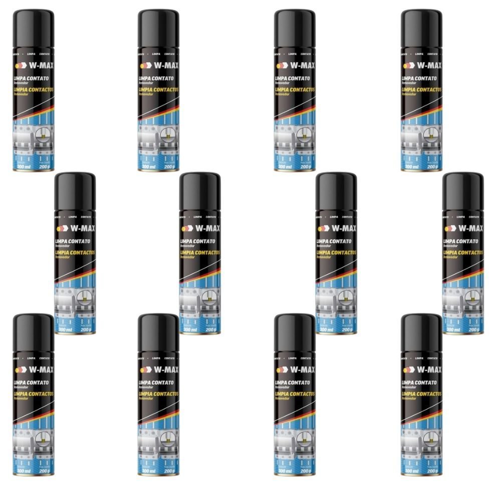 Kit 12 Limpa Contato Spray W-Max 300ml WURTH-K9317