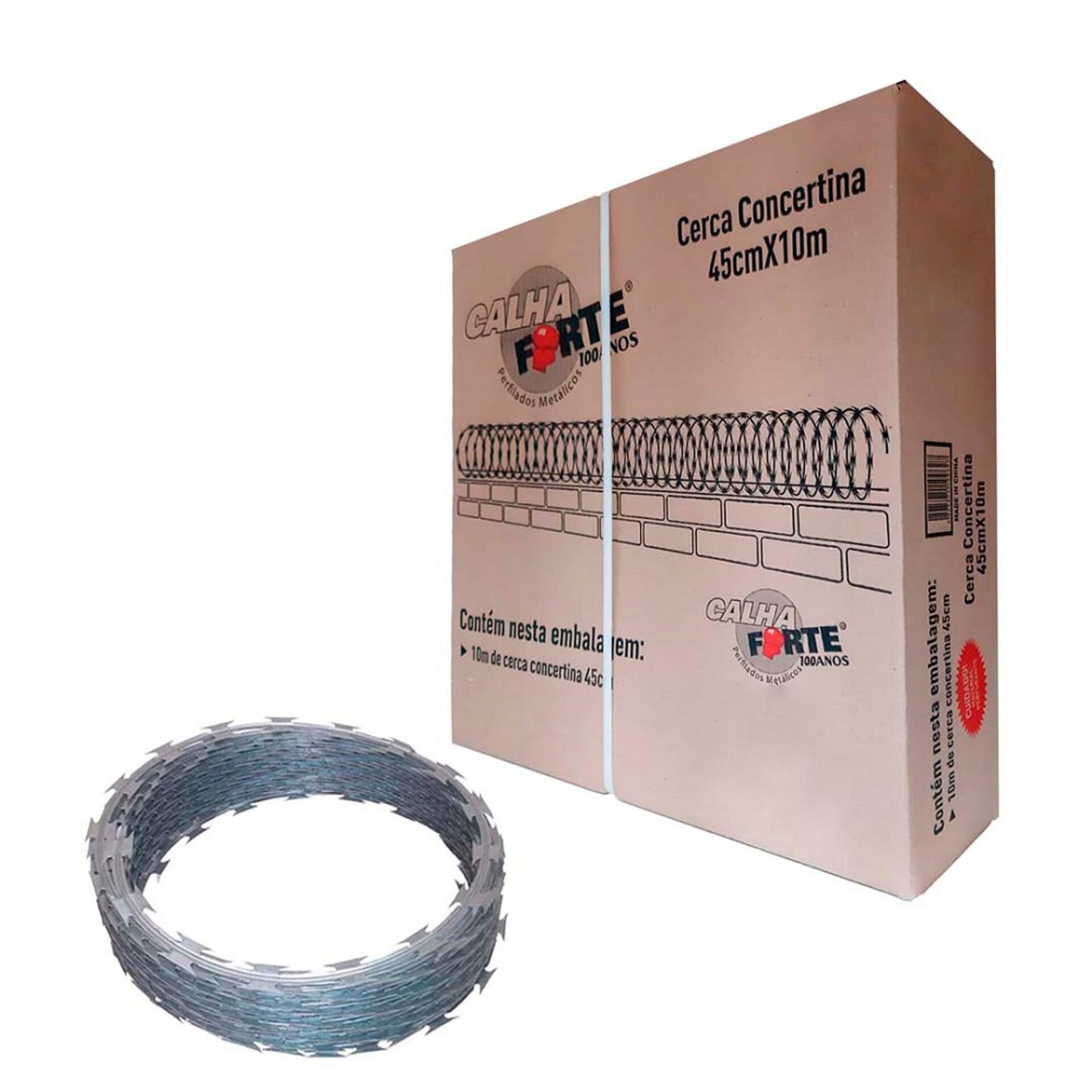 Concertina Simples Aço Galvanizado 45cm 10m Calhaforte