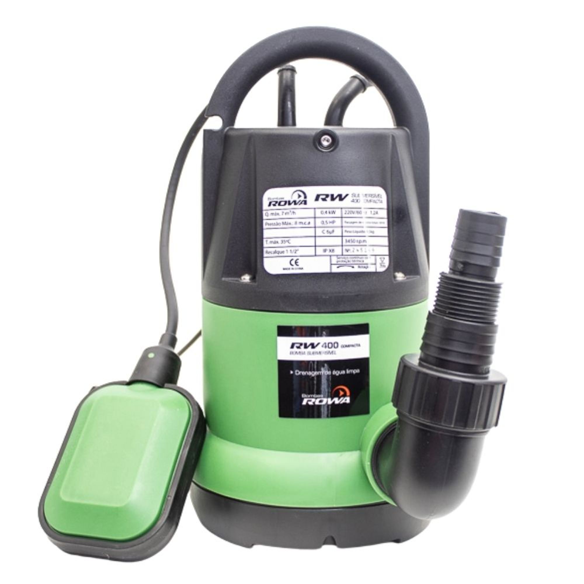 Bomba Submersível Drenagem Água Limpa RW400 220V Compacta Rowa