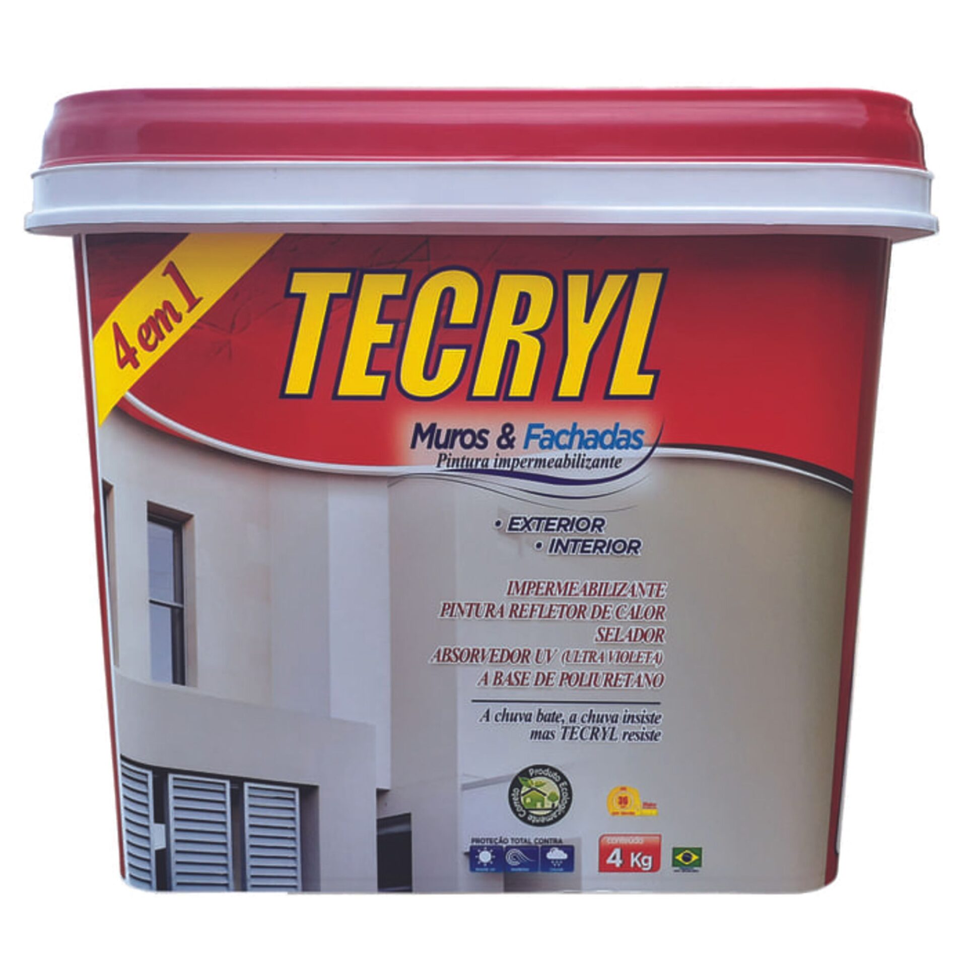 Tinta Impermeabilizante Fosco Muros eamp; Fachadas 4Kg Tecryl
