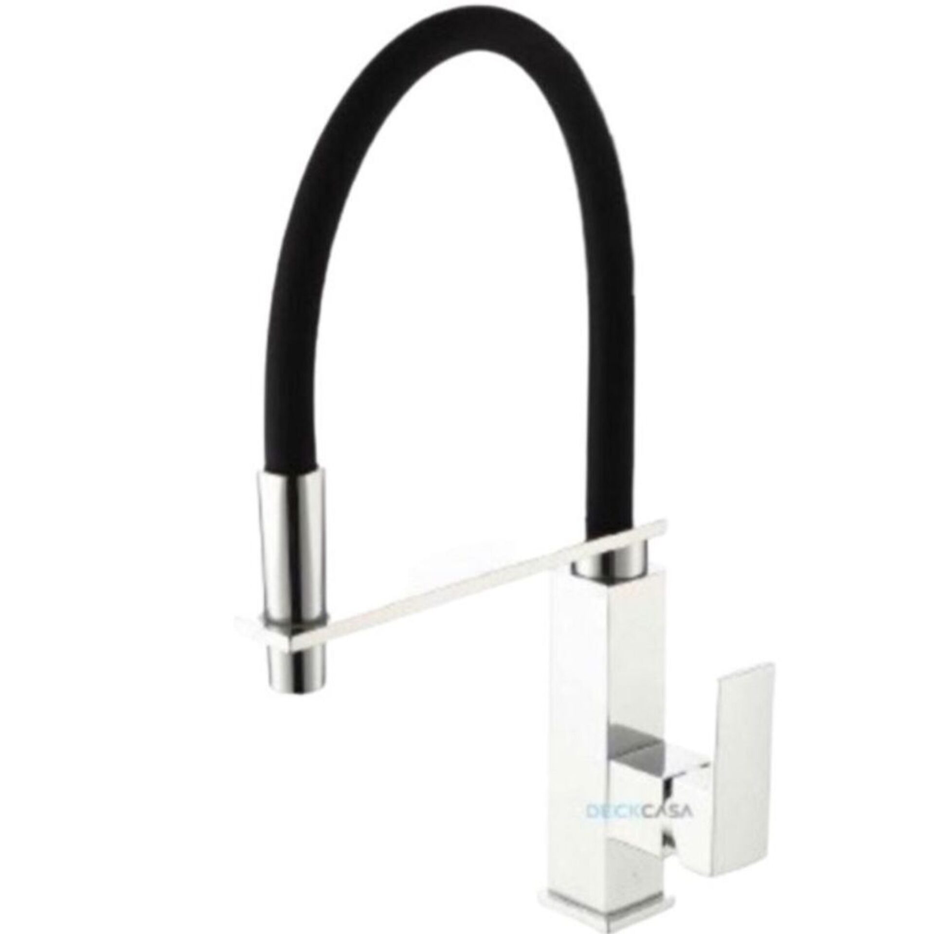 Monocomando para Cozinha Mesa Bica Alta Cromado/Preto Goumert 45cm
