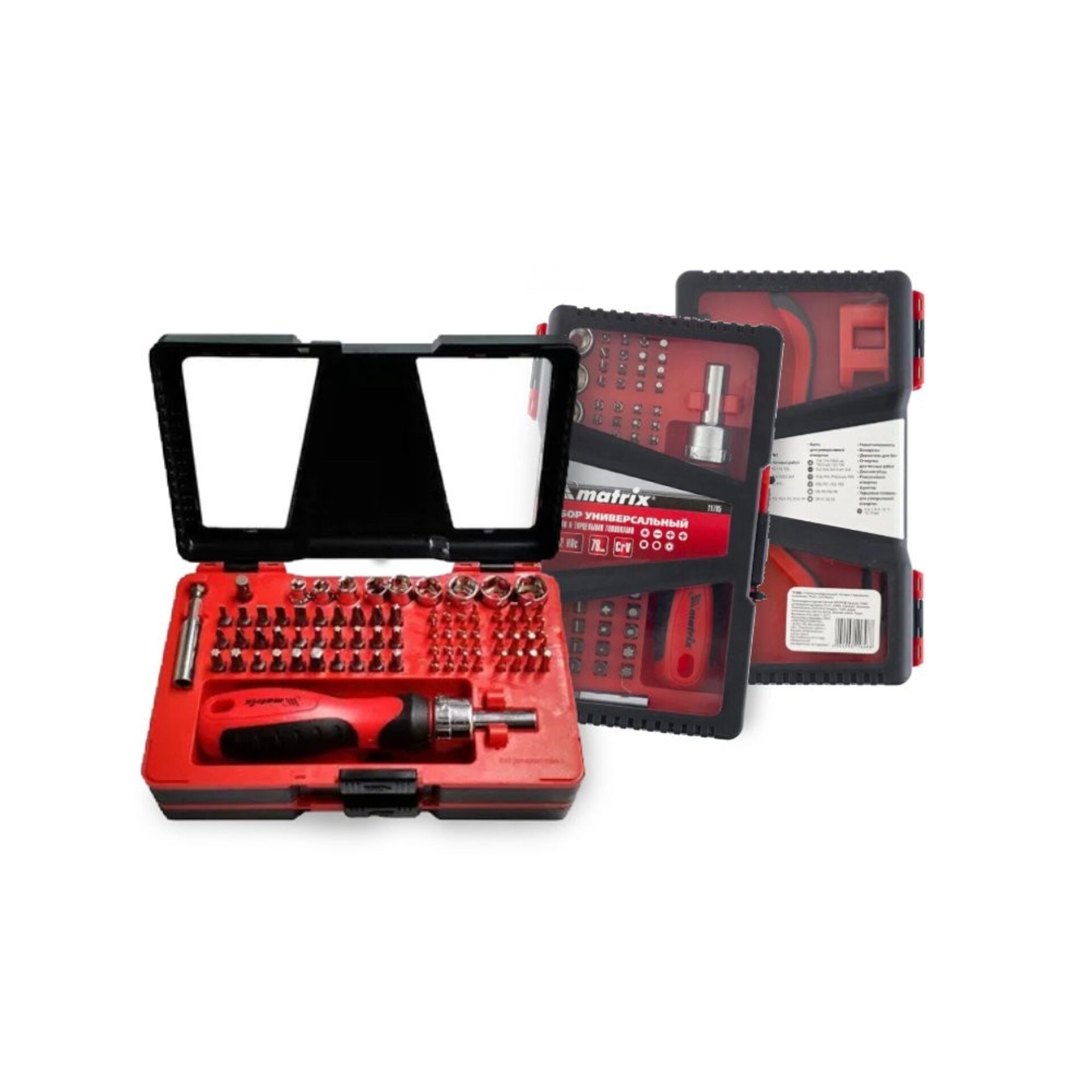 Jogo com Chave Catracada Soquetes E Bits Encaixe 1/4″ 78 Peças MTX