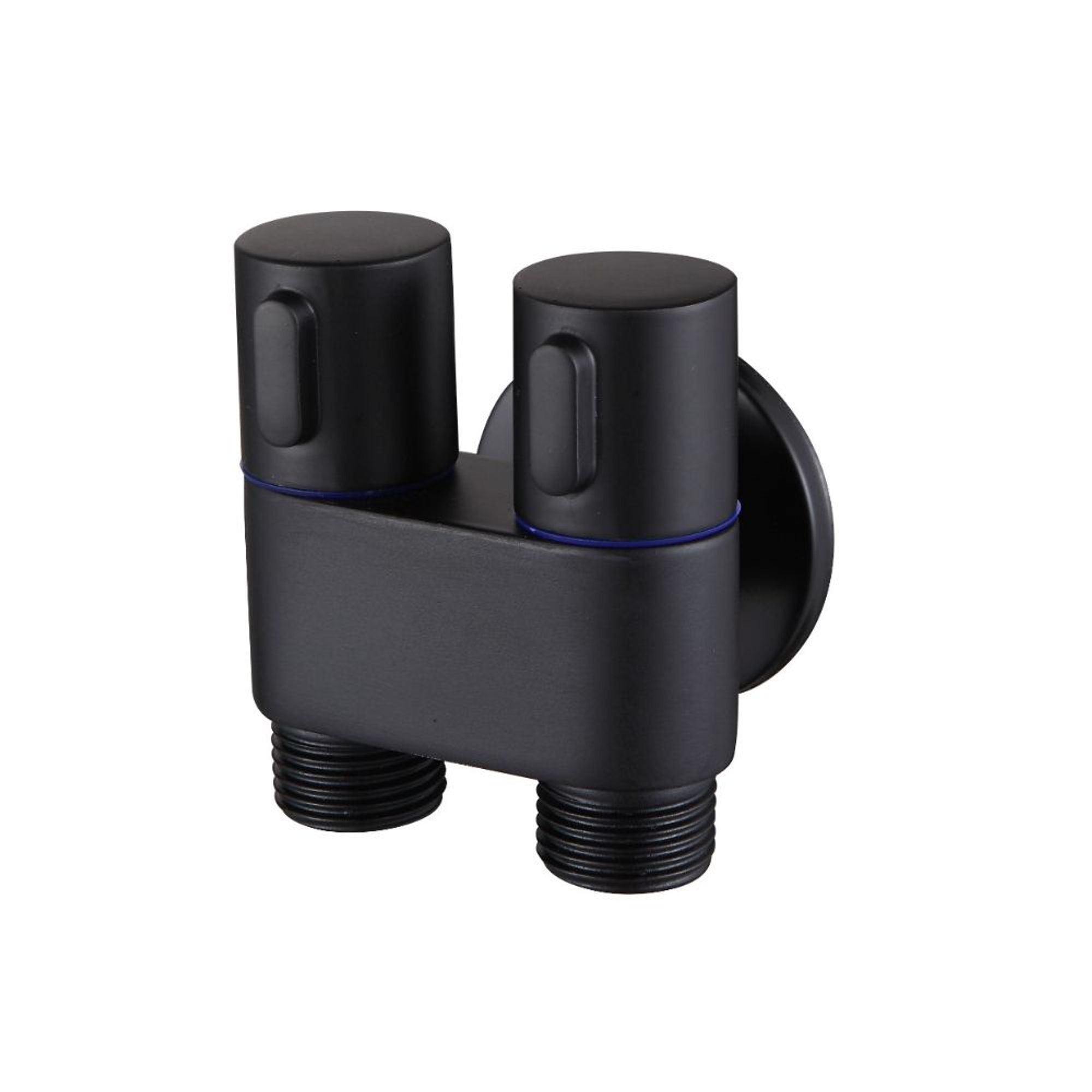 Adaptador Ducha Higiênica com 2 Registros 1/2″ Preto com Suporte