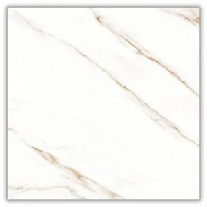 Porcelanato Raggi Oro Retificado Polido Branco 90x90cm 2,43m2