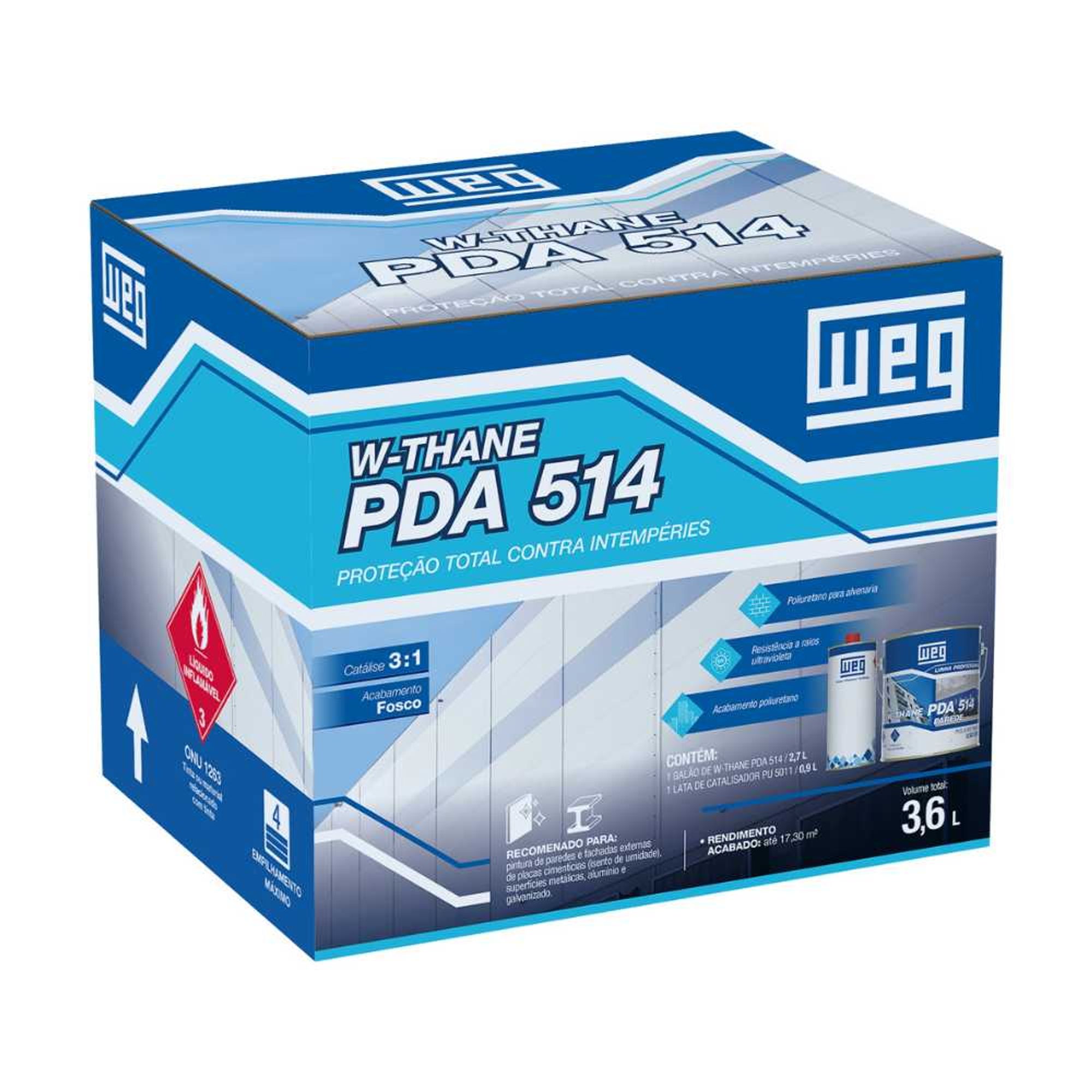 Kit Tinta Premium Acrílica PU Fachada com Catalisador 2,7L Weg