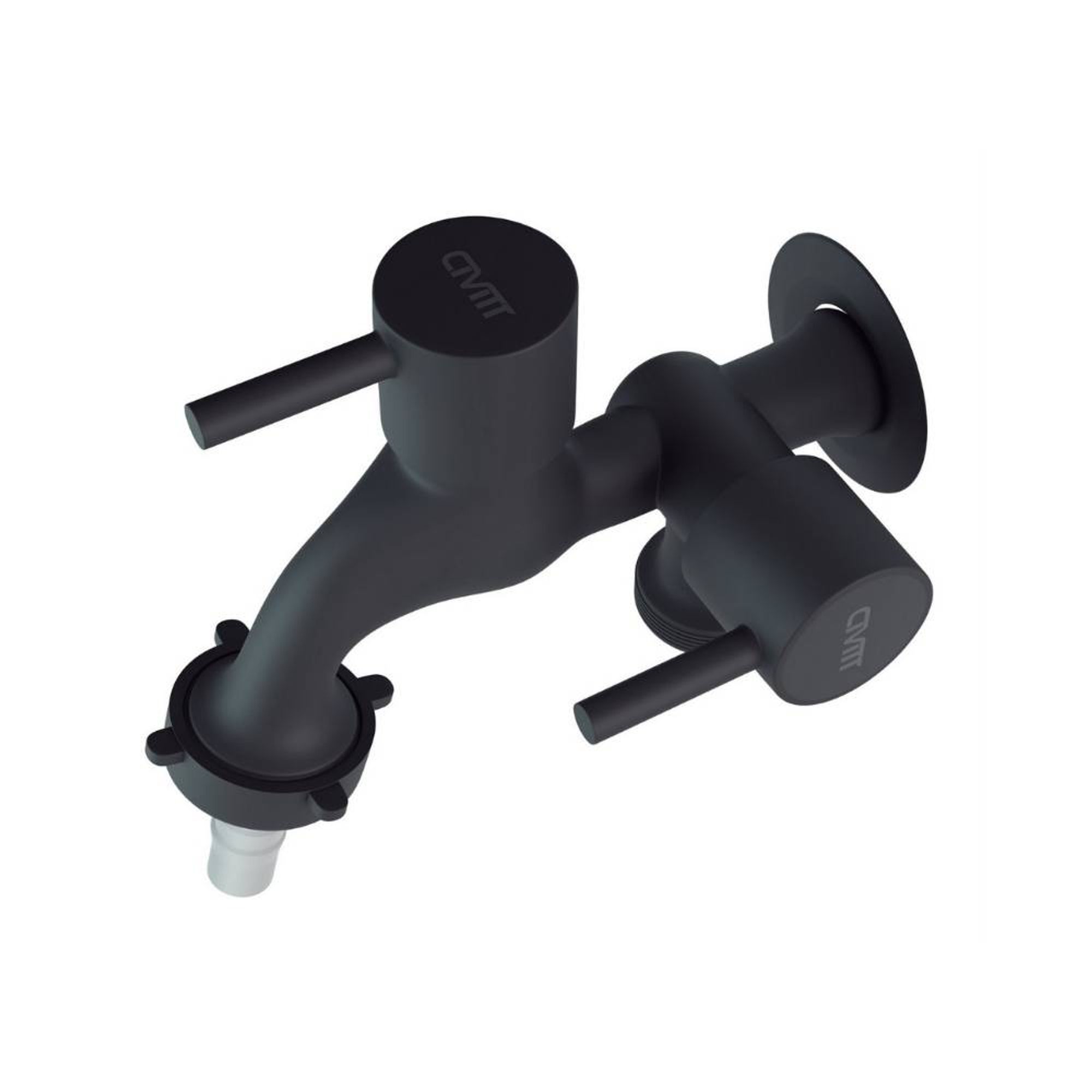 Torneira Maquina de Lavar Parede 3/4 Preto Fosco Civitt