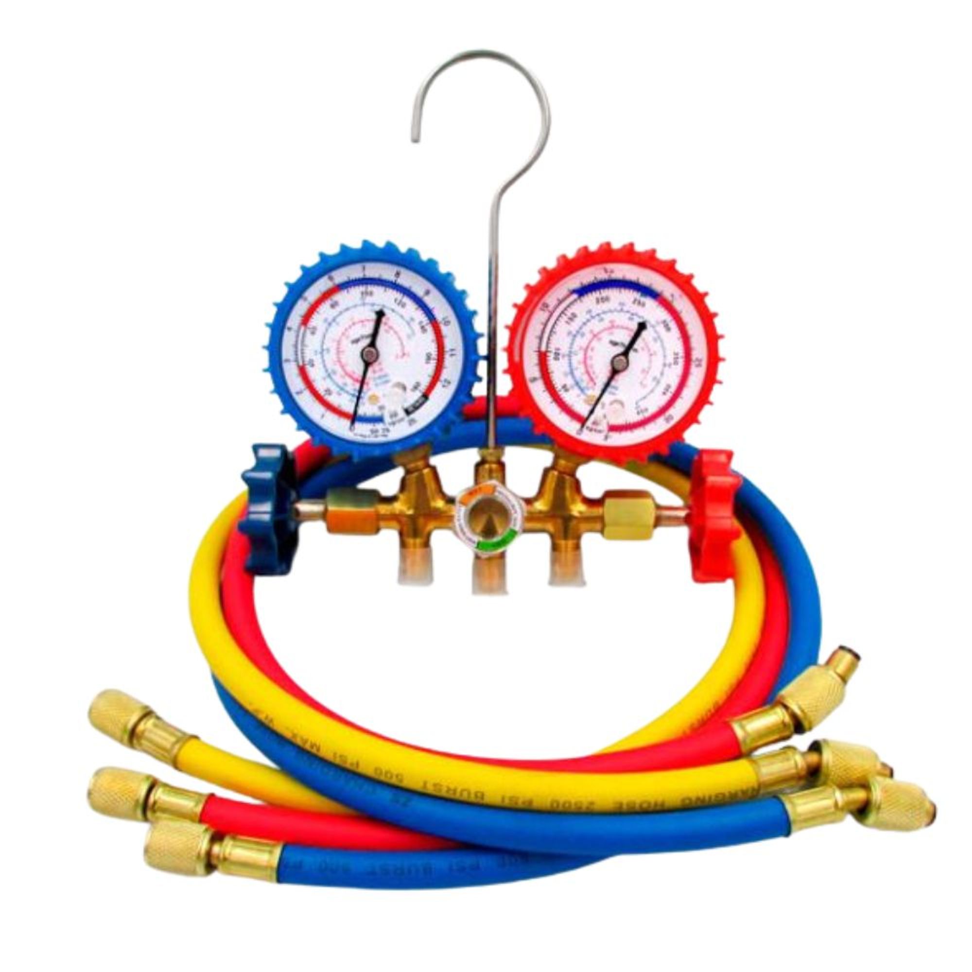 Manifold Analógico com Mangueira 90cm Gás R12/R22/R134A/R404A AGT