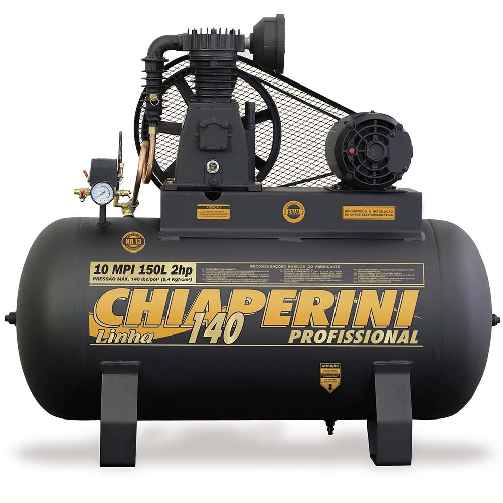 Compressor de Ar 140 PSI 10 Pés 150L Trifásico 2HP CHIAPERINI-10/150LTRI