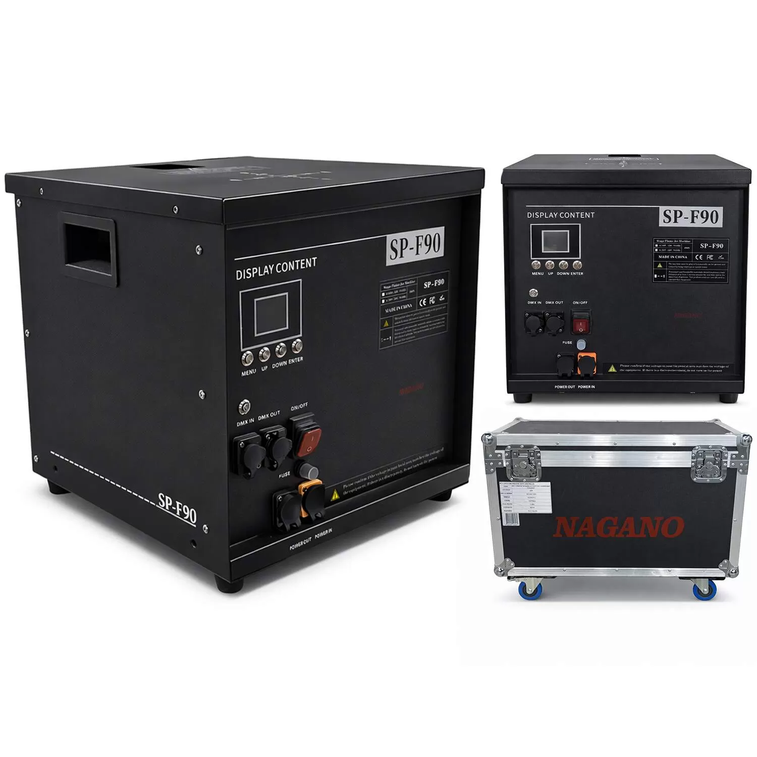 Máquina de Fogo 2 Unidades DMX512 Display Digital 2 Canais 100W Profissional