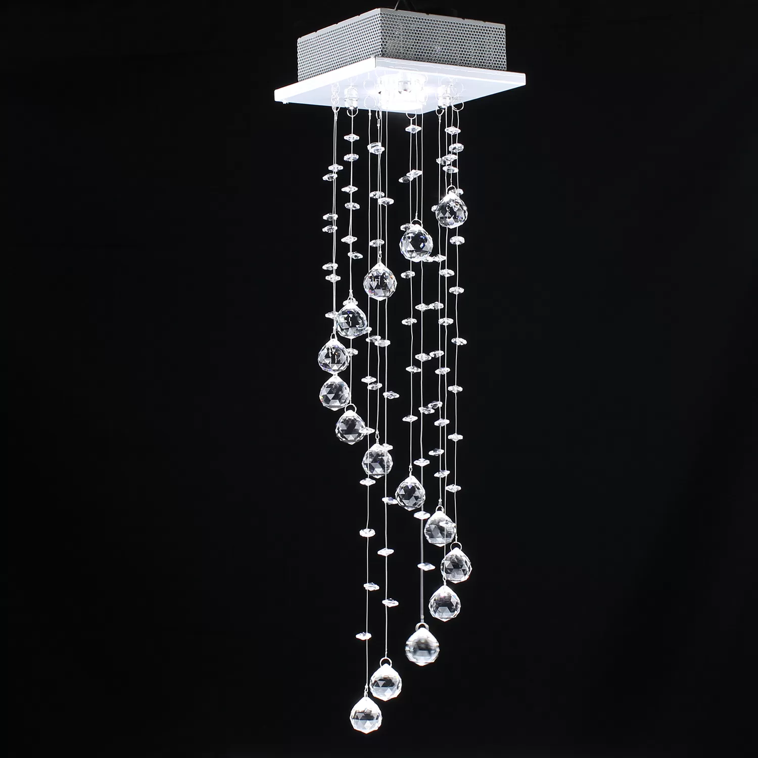 Lustre Plafon de Cristal embutido K9 Legítimo Tipo Cadore 60hz Base 18x18cm GU10*1 – Bivolt