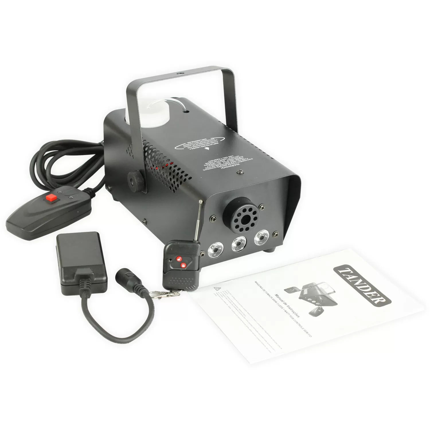 Máquina de Fumaça 600w 3 Leds 1 Watt RGB Controle sem Fio 110v