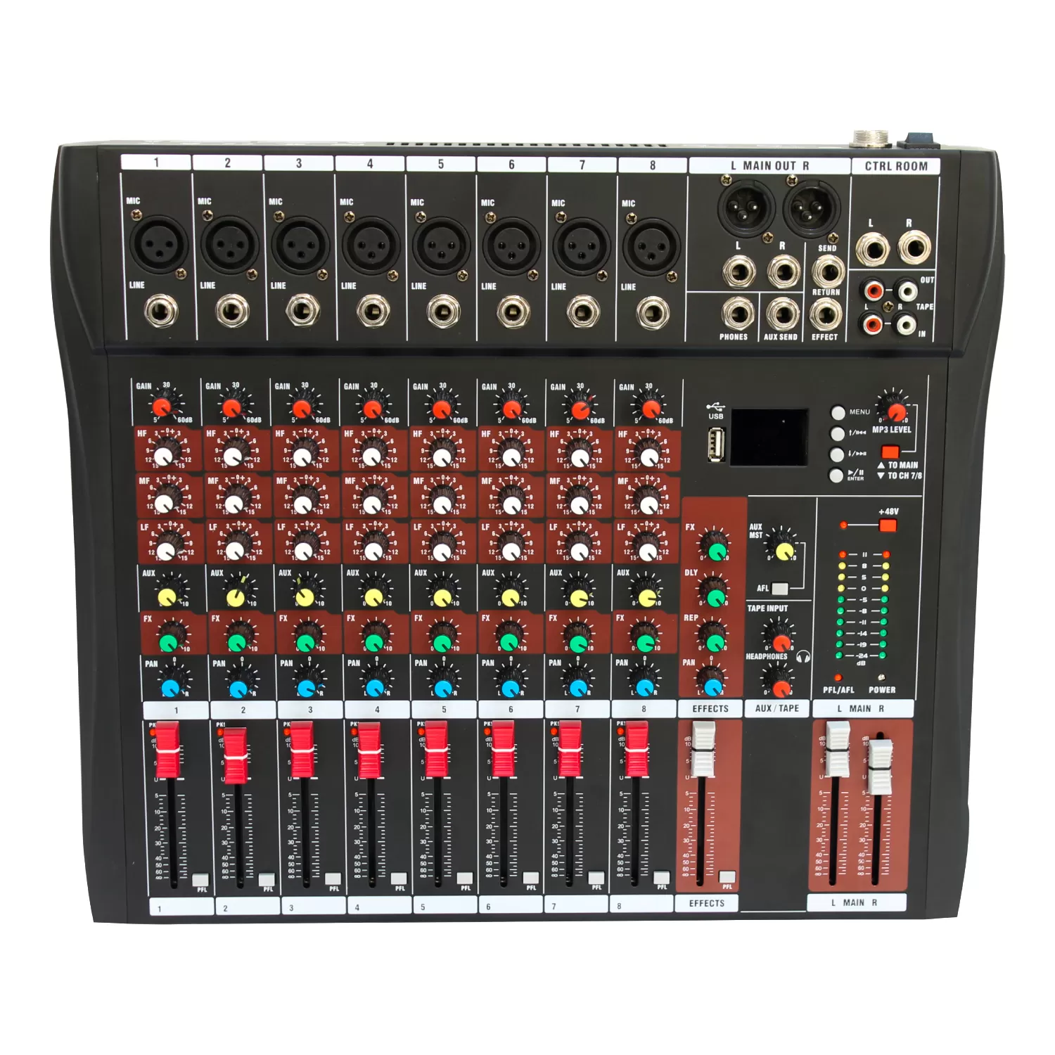 Mesa de Som Usb Mixer Mp3 Digital 8 Canais