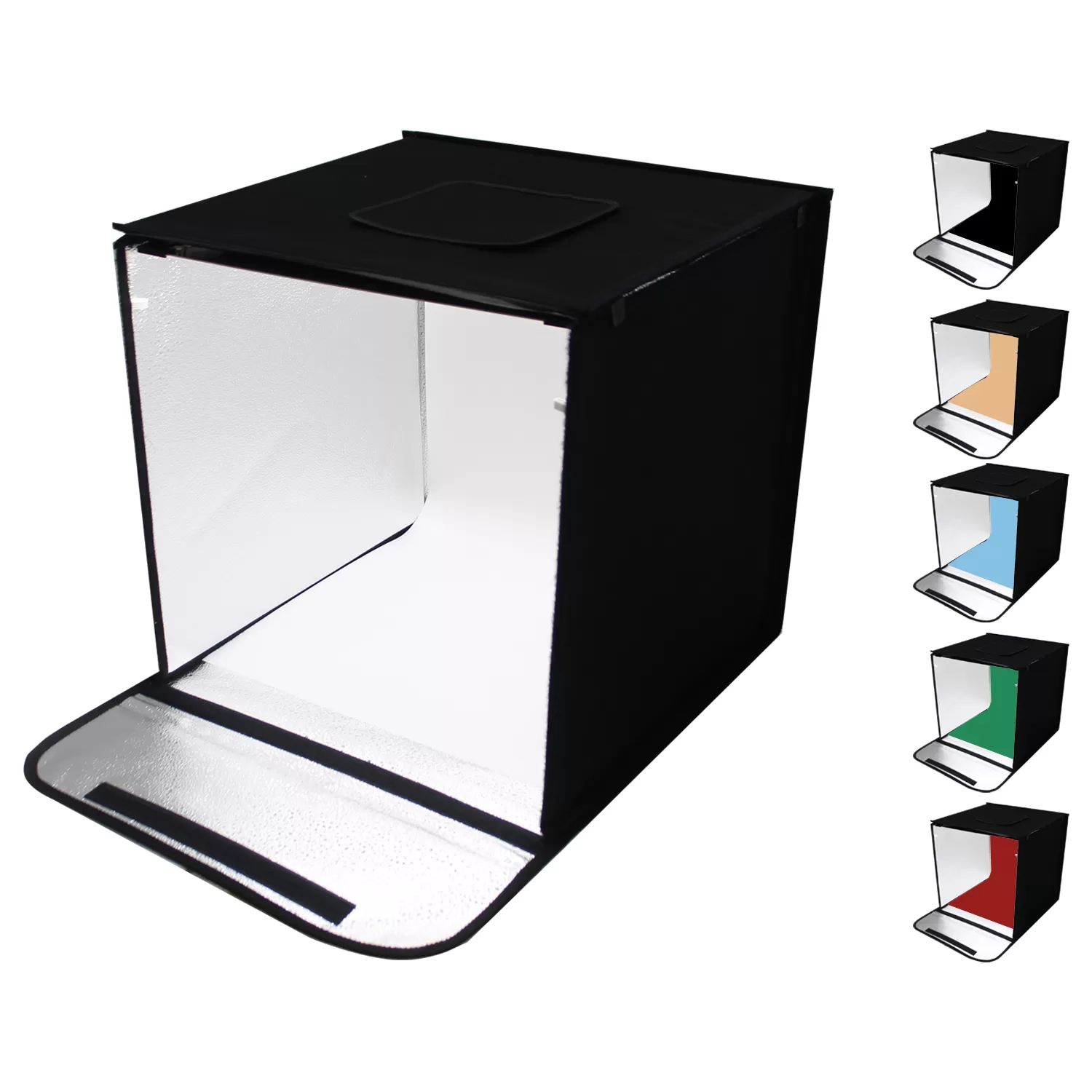 Mini Estúdio Cabine Fotográfico Portátil 60x60cm 2 Barra Led com 6 Fundos